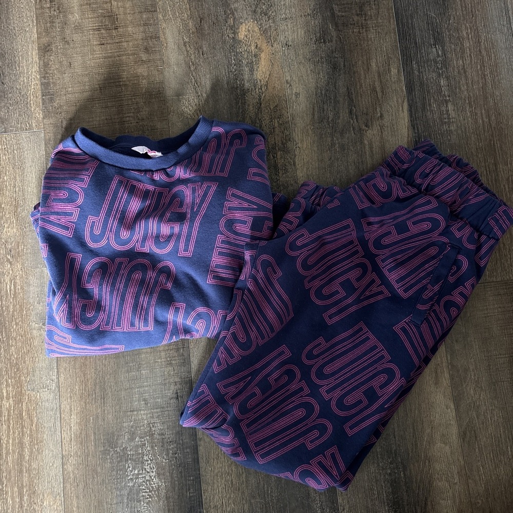 Juicy Couture Girls Youth 2XL Plus Sweat Set Outfit Lounge Logo